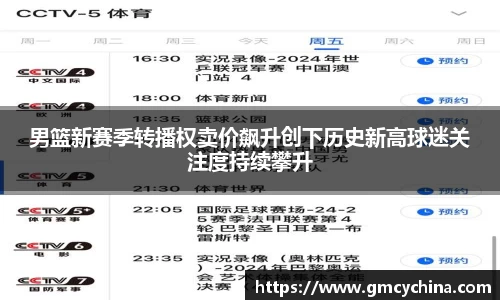 男篮新赛季转播权卖价飙升创下历史新高球迷关注度持续攀升