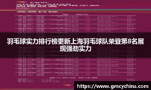 羽毛球实力排行榜更新上海羽毛球队荣登第8名展现强劲实力