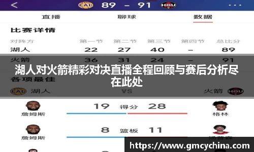 湖人对火箭精彩对决直播全程回顾与赛后分析尽在此处